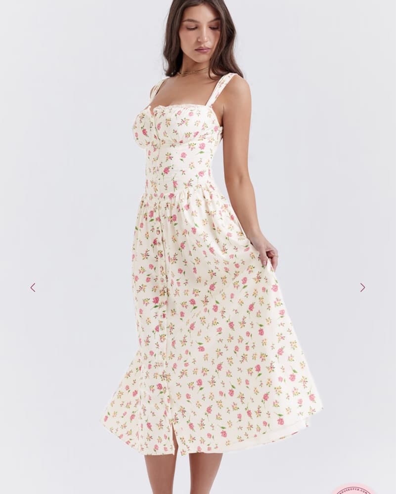 House Of Cb Tatiana White Floral Midi - Image 3