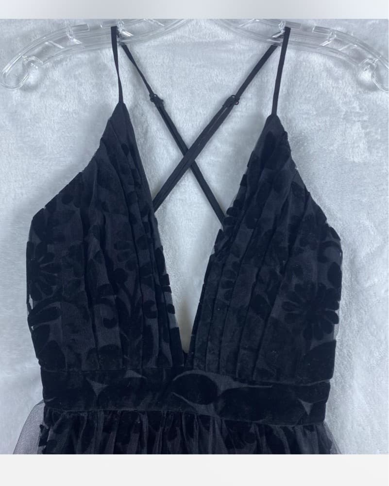 Black Velvet Floor Length Gown - Image 4