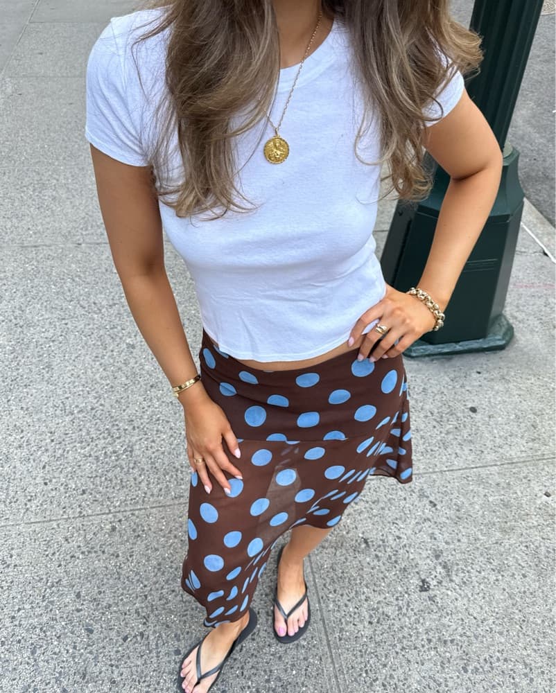 Zara Polka Dot Midi Skirt - Image 1