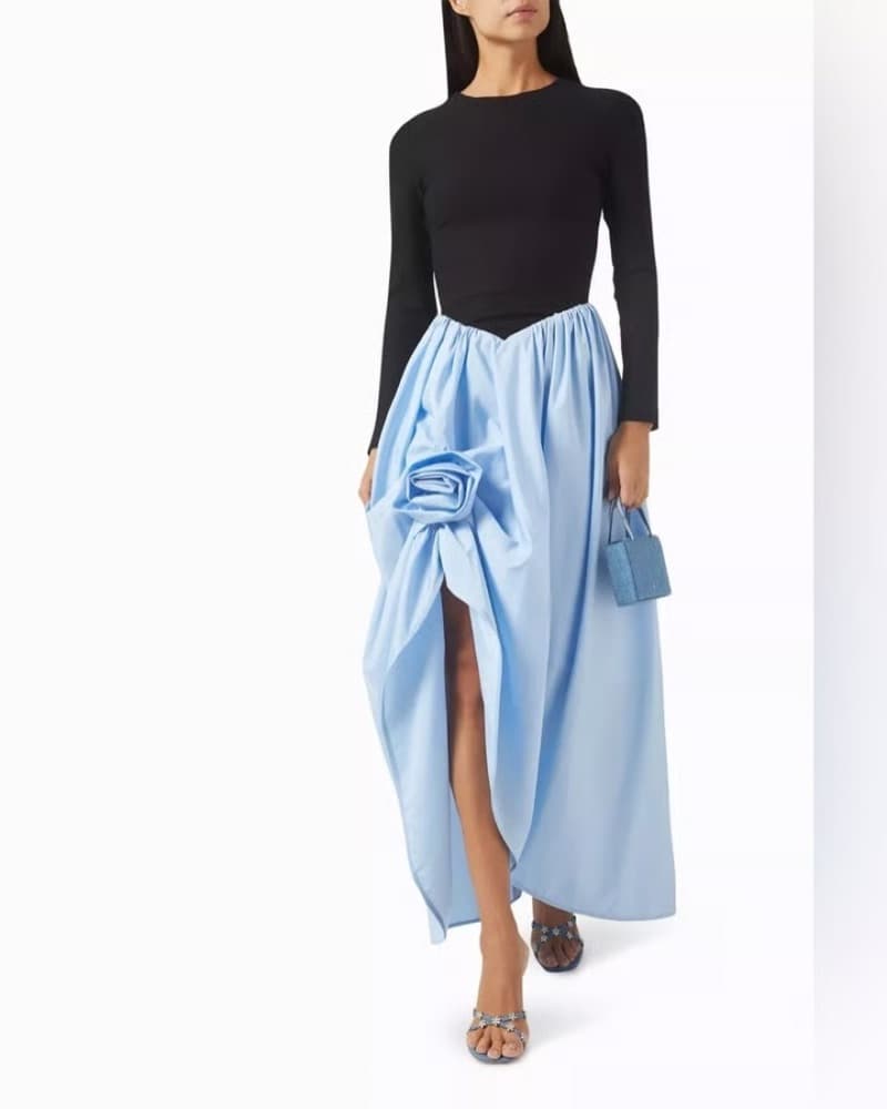 Sleeper Aurora Basque Rosette Blue Dress - Image 1