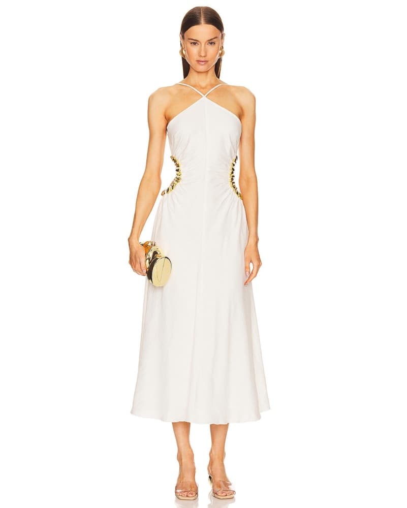 Cult Gaia Silvia Dress | White Midi Dress, Bachelorette Outfits, Vacation Dress  - Image 4