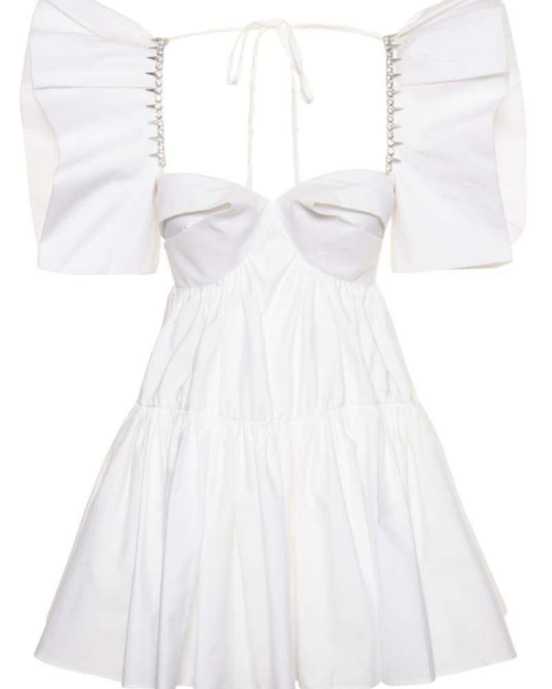 AREA Embellished trim poplin mini dress - Image 2