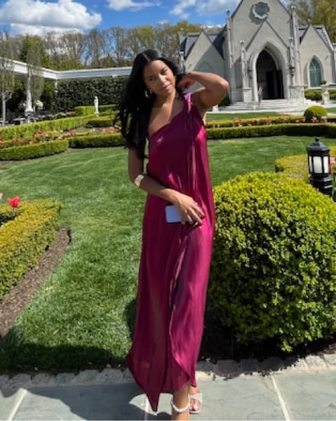 MANGO Asymmetrical Satin Dress - Image 2