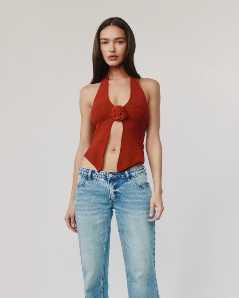 With Jean Rose Halter Top - Image 4