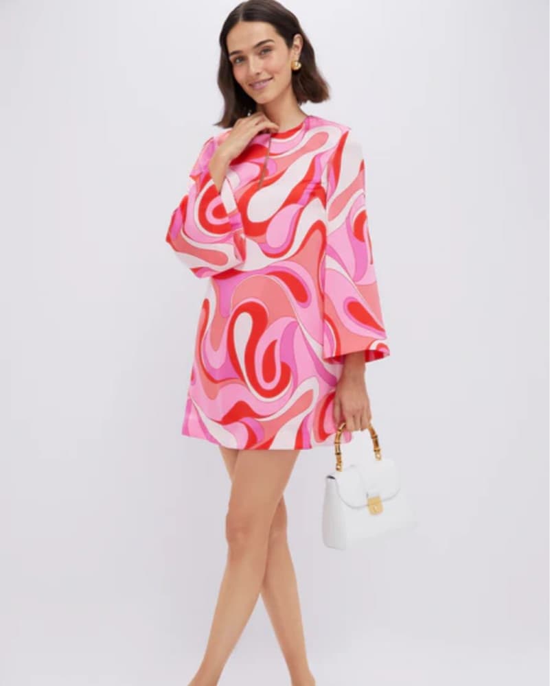 Vibrant Swirl Patterned Mini Dress - Image 2