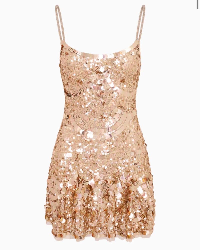 Love Shack Fancy Gold Sequin Dress  - Image 3