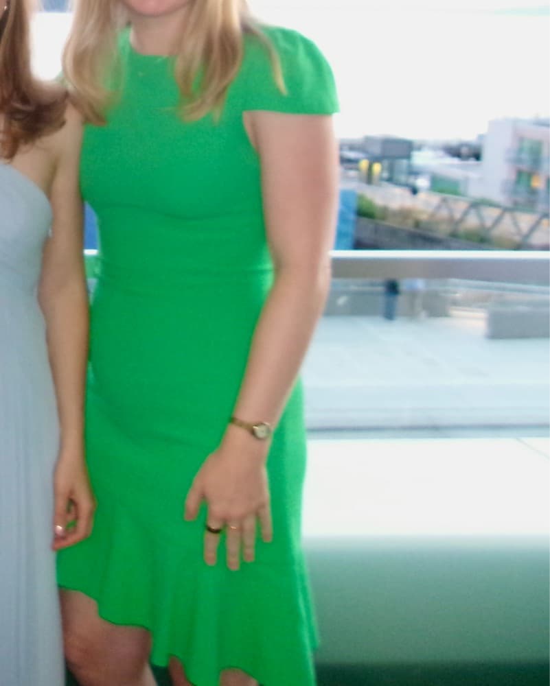 Aice + Olivia Fable Ruffle Dress Green - Image 3