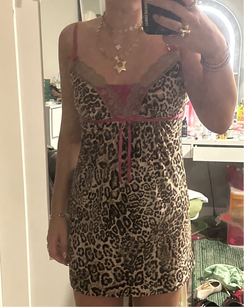 Linea Donatella Cheetah Slip Dress - Image 1