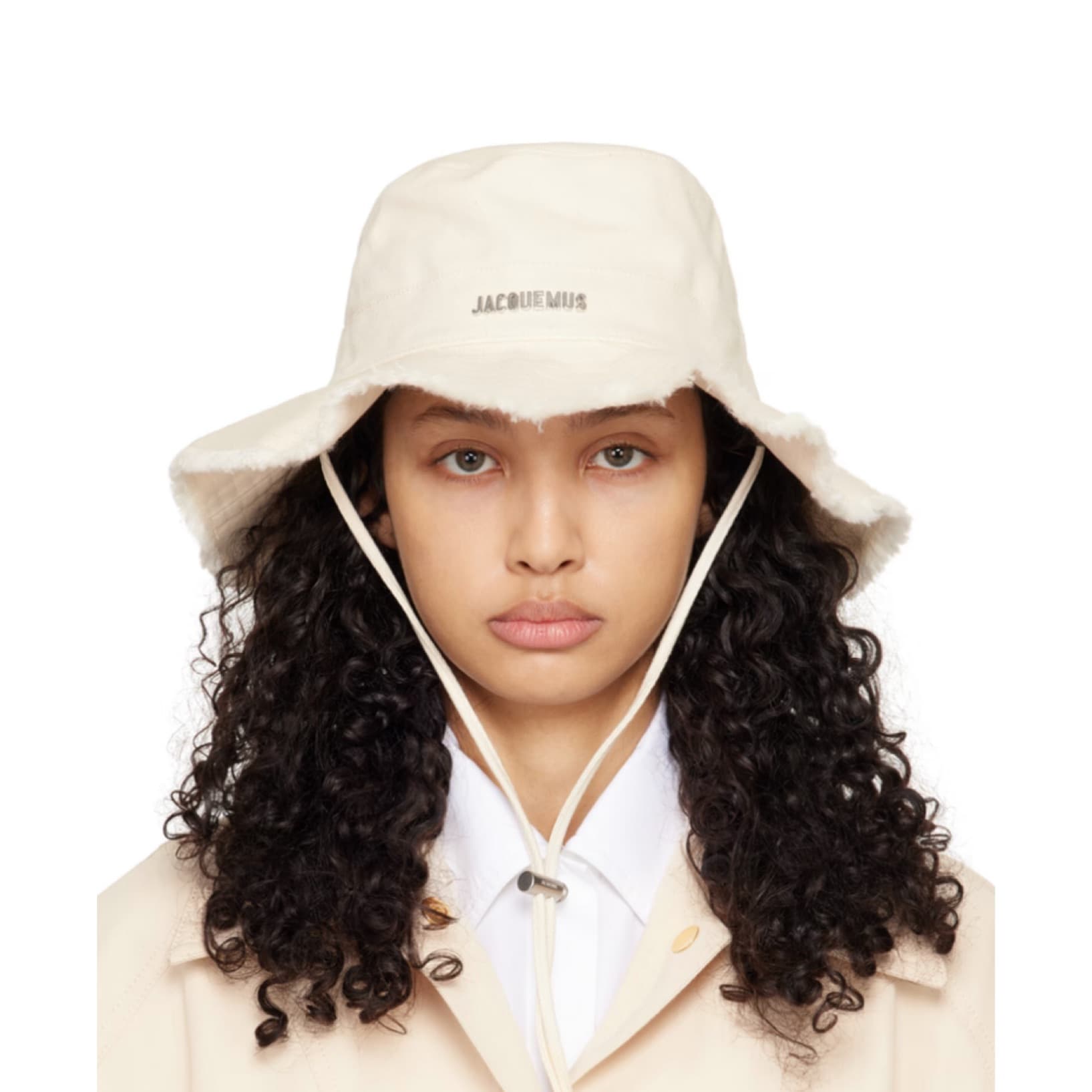 Jacquemus White Bucket Hat  - Image 1