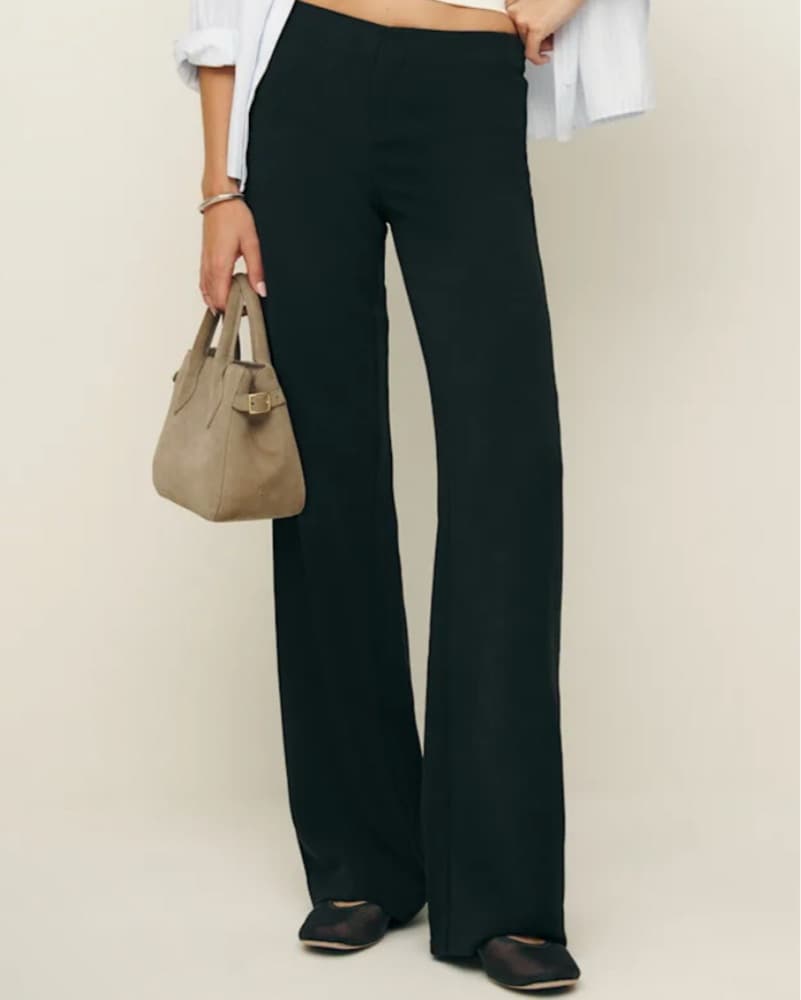Reformation Vida Linen Low Rise Pant - Image 1