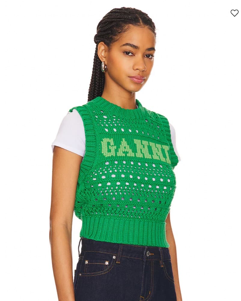 Kelly Green Ganni Sweater Vest - Image 3
