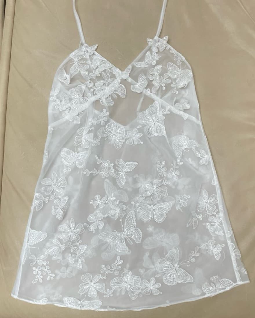 Sheer Butterfly Bridal Slip - Image 1