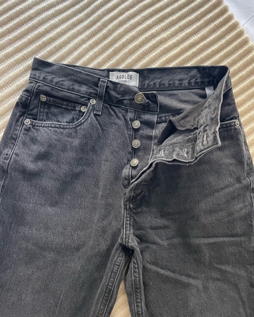 Agolde black wash, straight leg jeans - Image 3