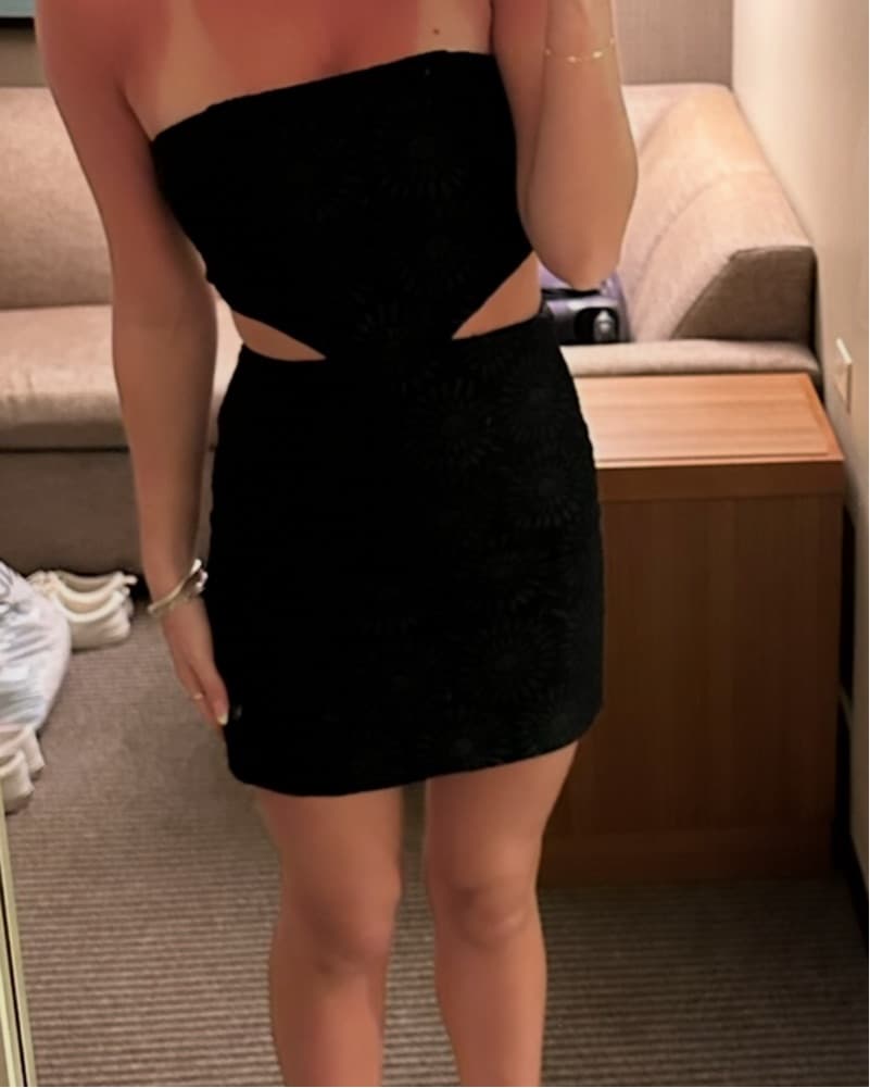 Black Cut Out Mini Dress - Image 3