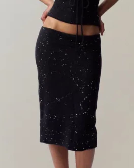 Danielle Guizio Black Sequin Skirt - Image 1
