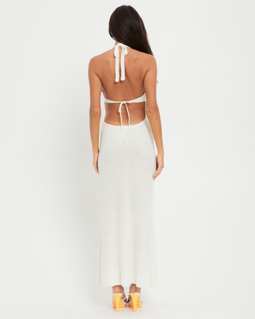 Tiger Mist White Crochet Dress - Image 4