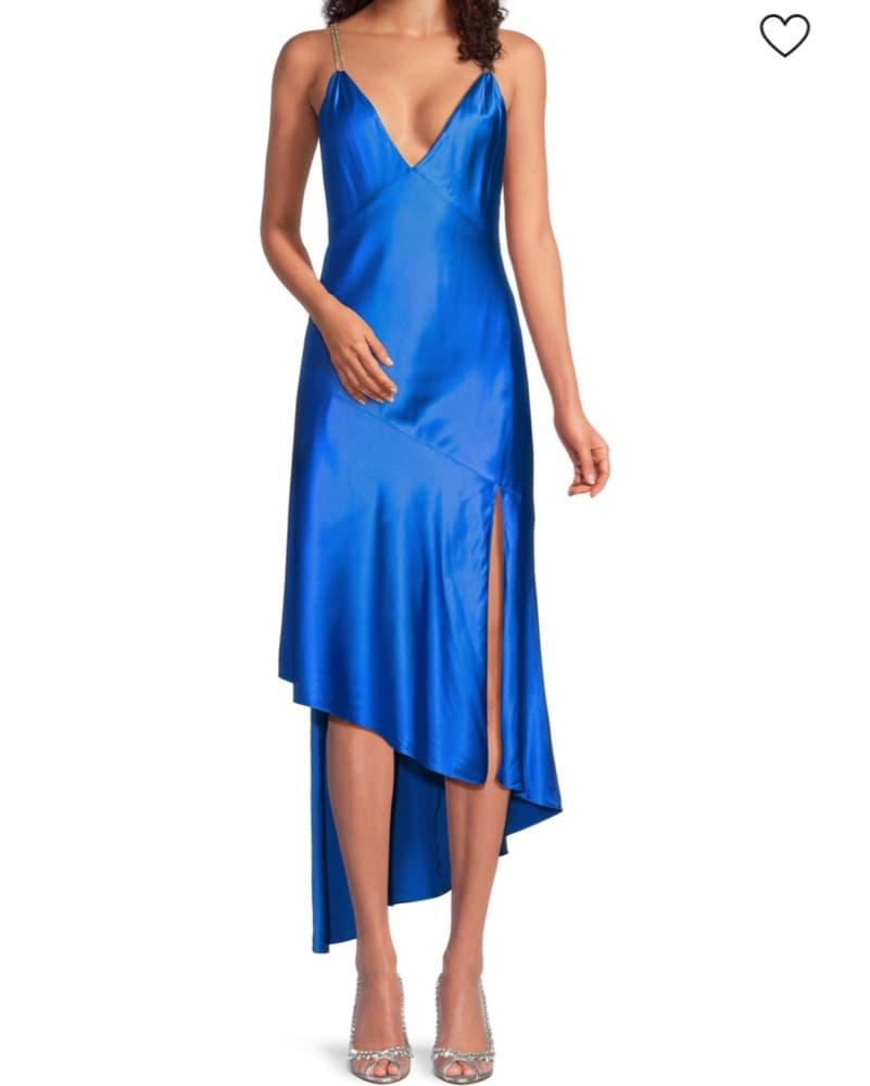Alice + Olivia Blue Satin Chain Dress - Image 1