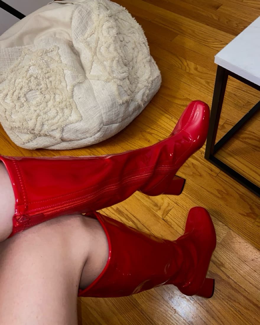 Red Latex Boots - Image 2