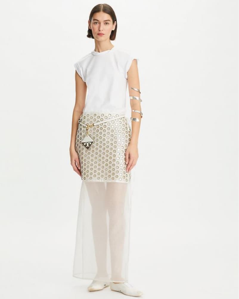 tory burch white mirrored skirt - Image 3