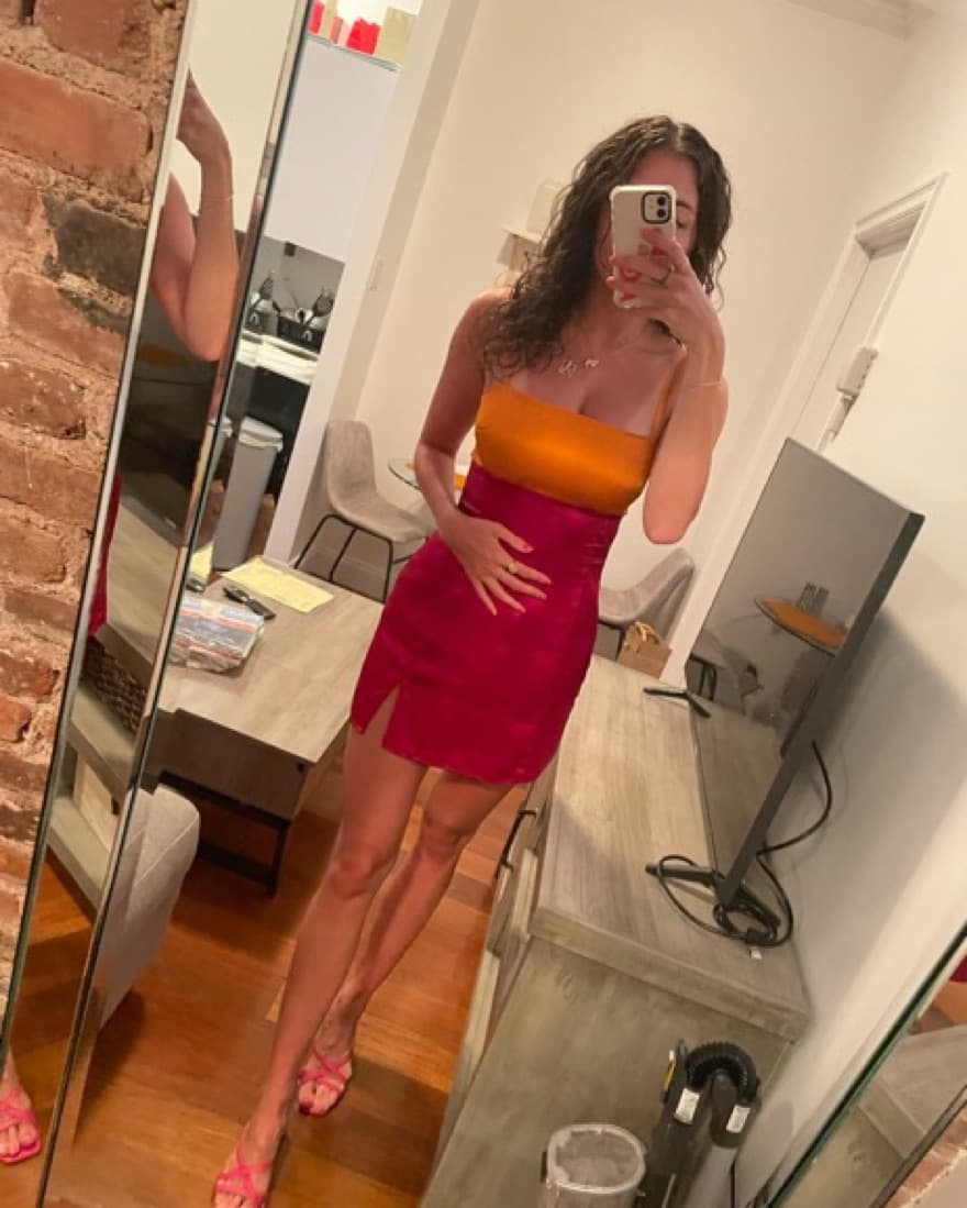 Reformation Silk Mini Dress - Image 3