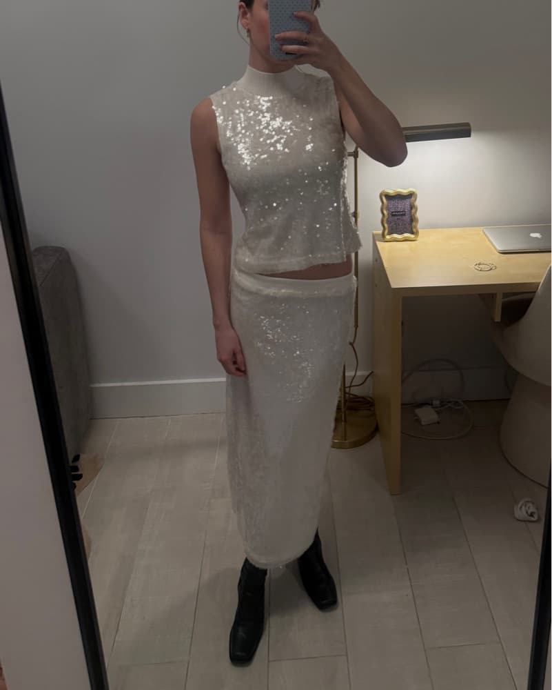 Sparkling Sequin White Set - Image 1