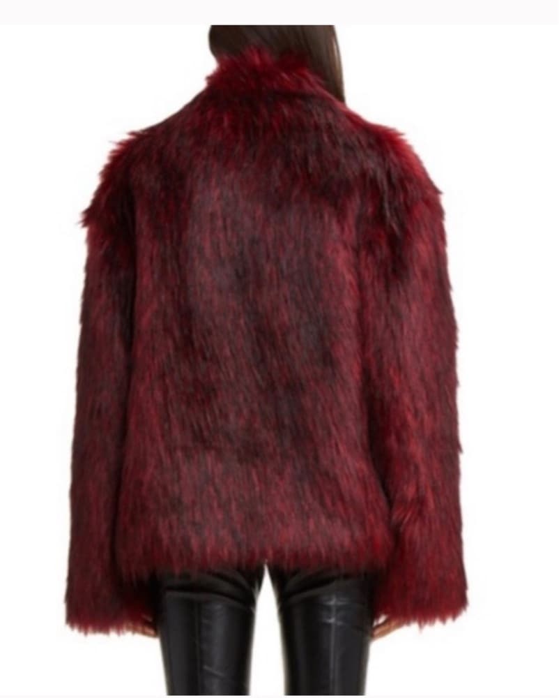 I AM GIA Burgundy faux fur Coat  - Image 2