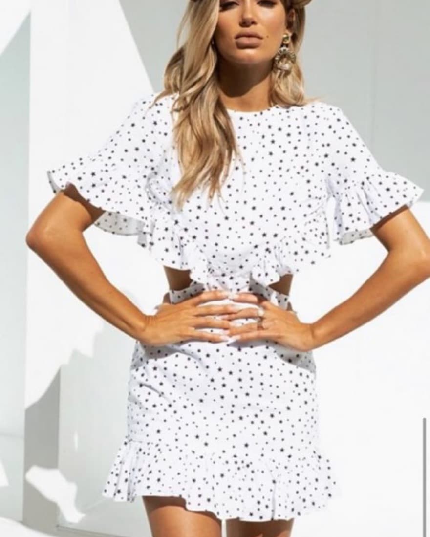 Starry White Open Back Dress - Image 1
