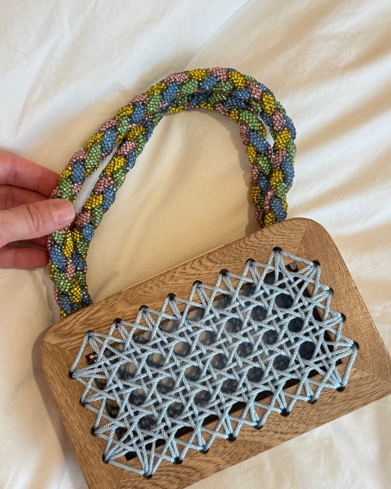 Michelle Daccareti Beaded Woven Bag - Image 1