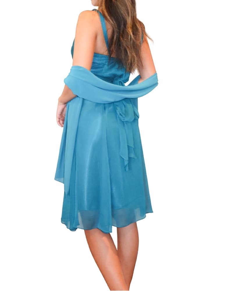 Maria Bonita Sea Blue Midi Dress - Image 4