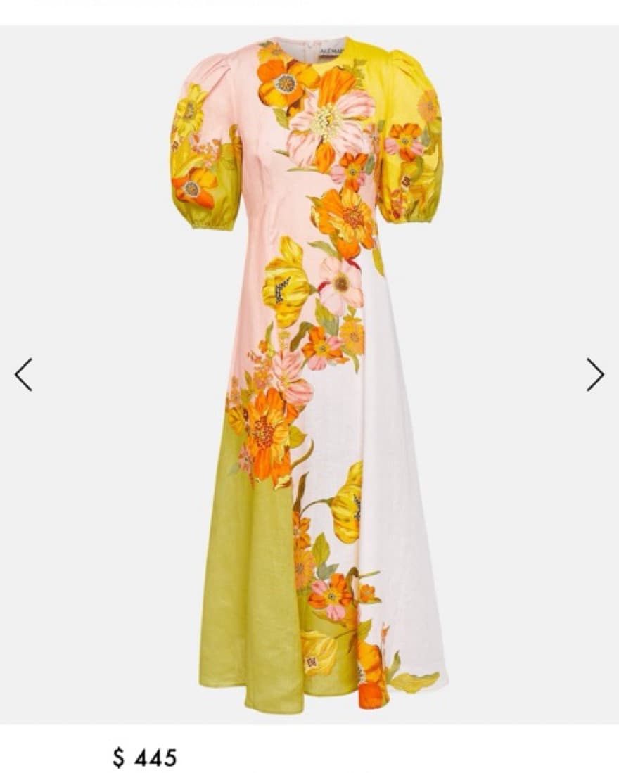 Alemais Silas floral linen midi dress - Image 1
