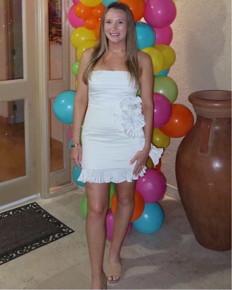 AMUR Isla Strapless White Dress  - Image 1