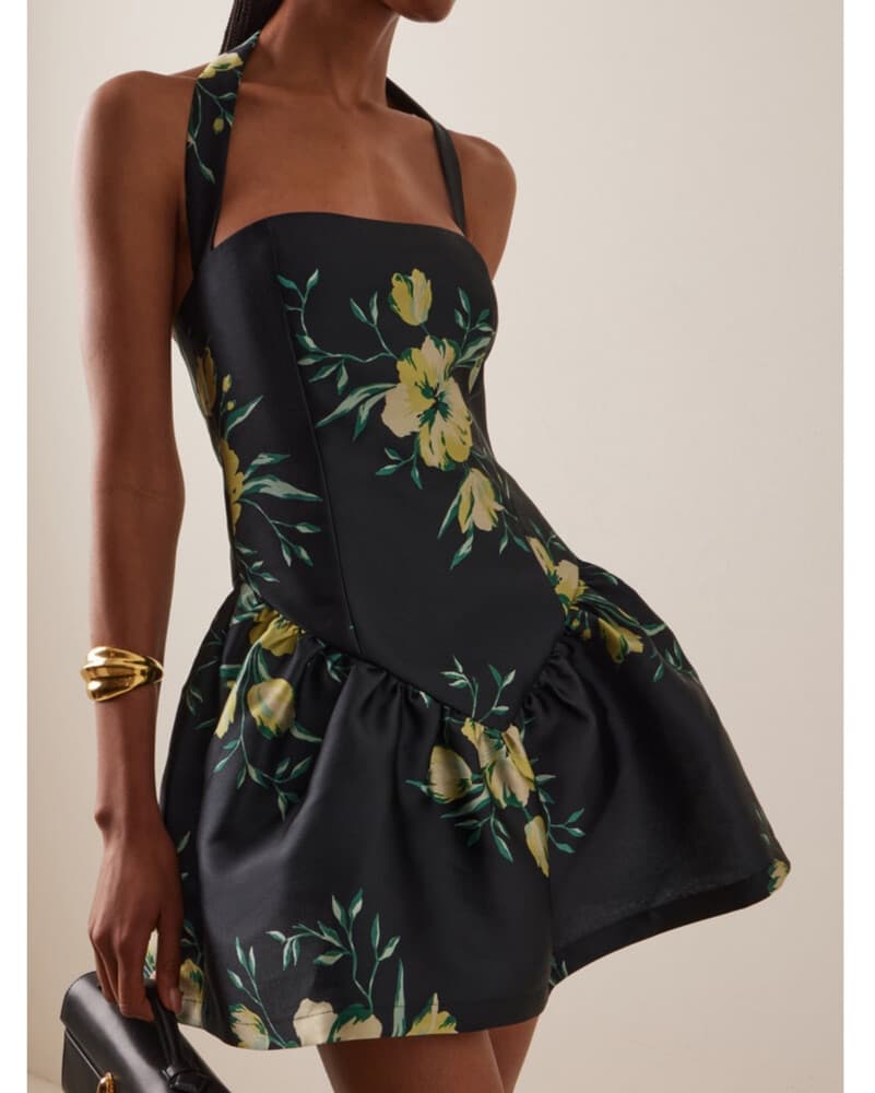 De La Vali Aura Floral Satin Mini Dress - Image 2
