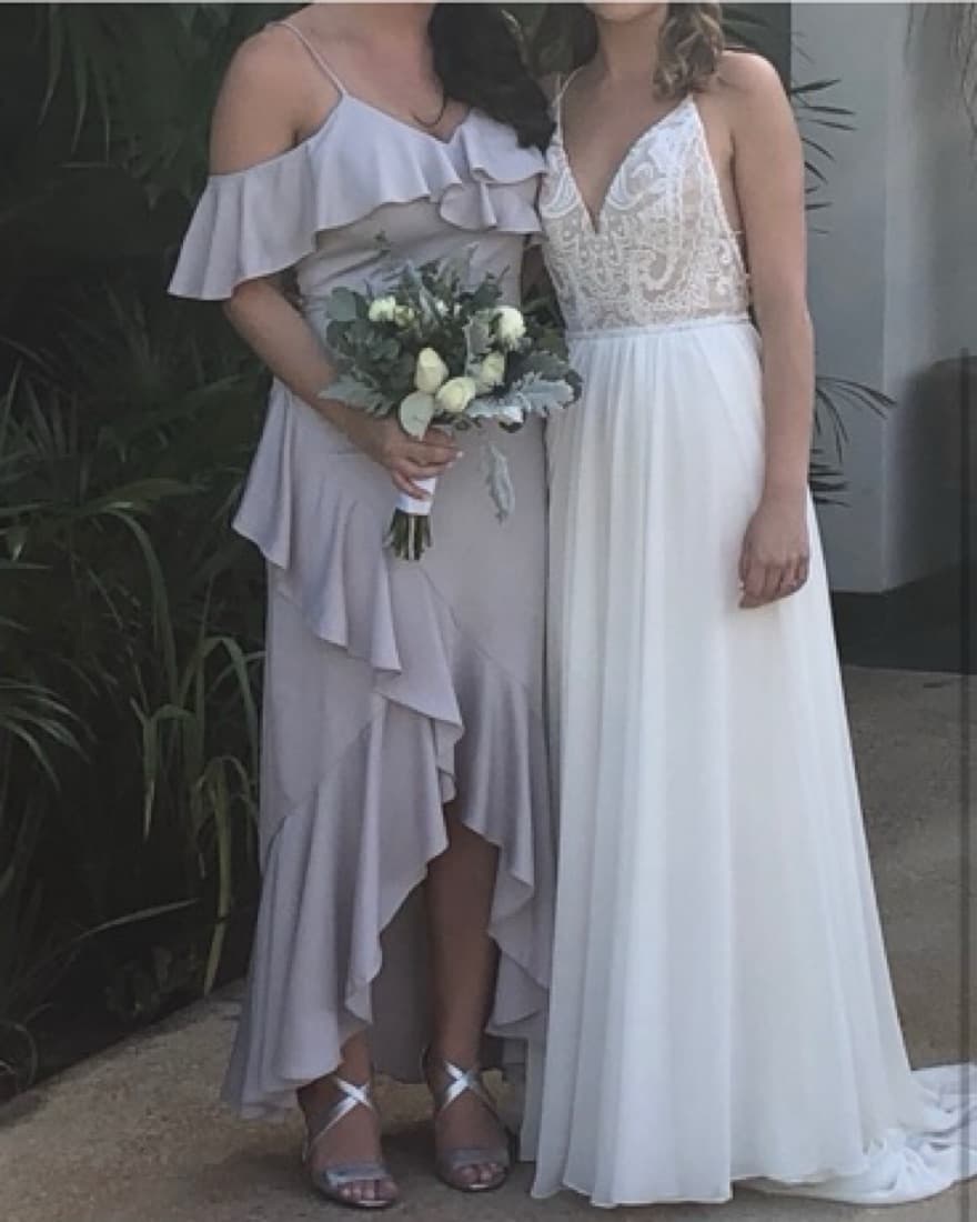 Nicole Miller Light Gray Dress - Image 2