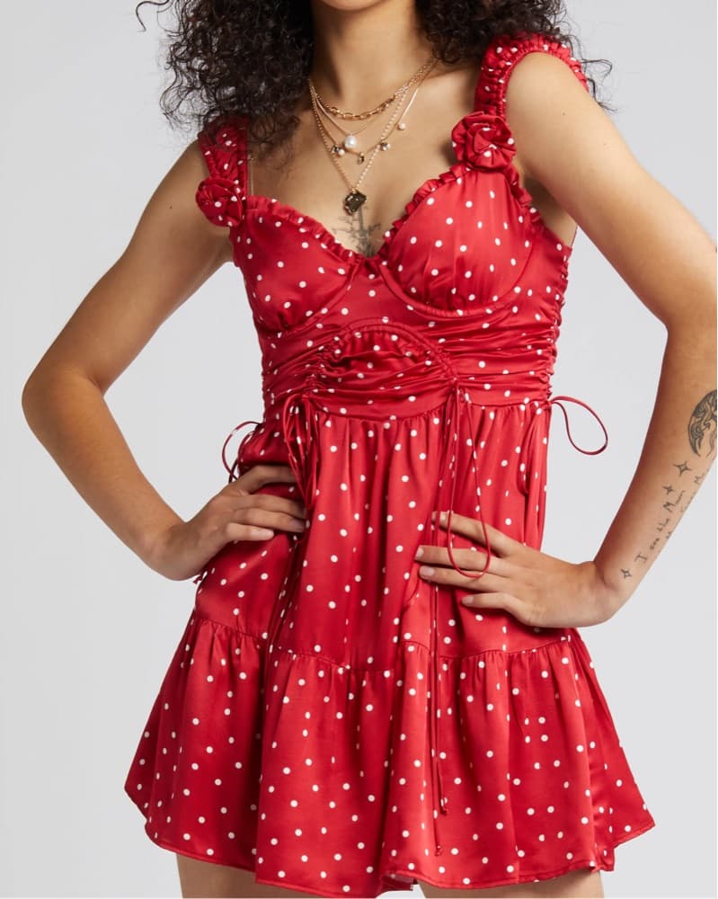 For Love & Lemons Willa Ditsy Dot Dress - Image 4