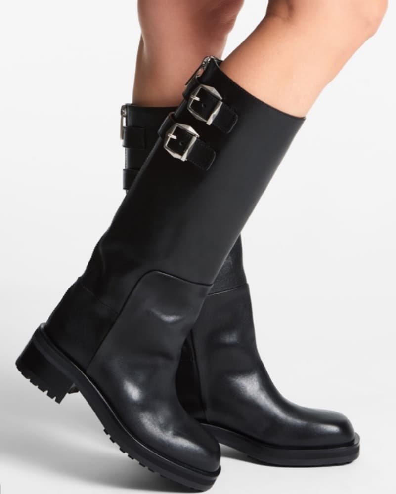 Jimmy Choo Brooklyn Leather Black Biker Boots - Image 1
