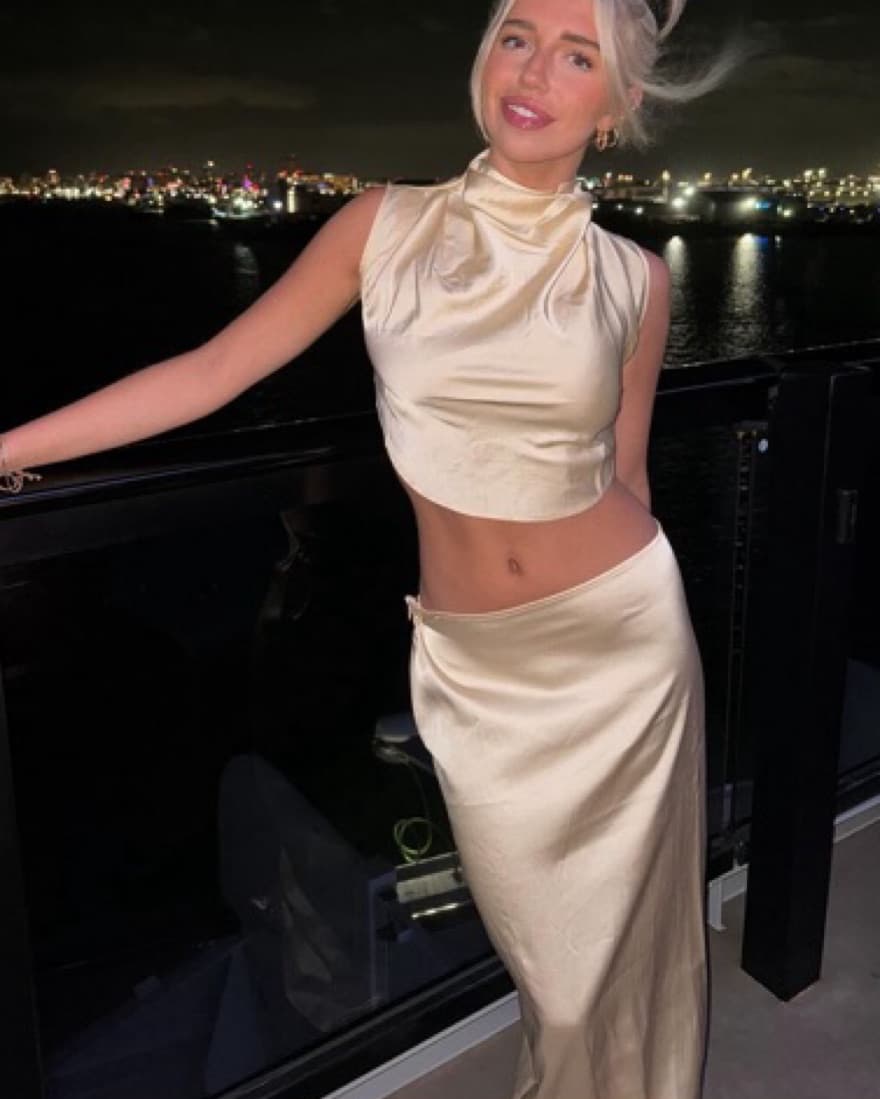 Yellow Silk Skirt Set - Image 2
