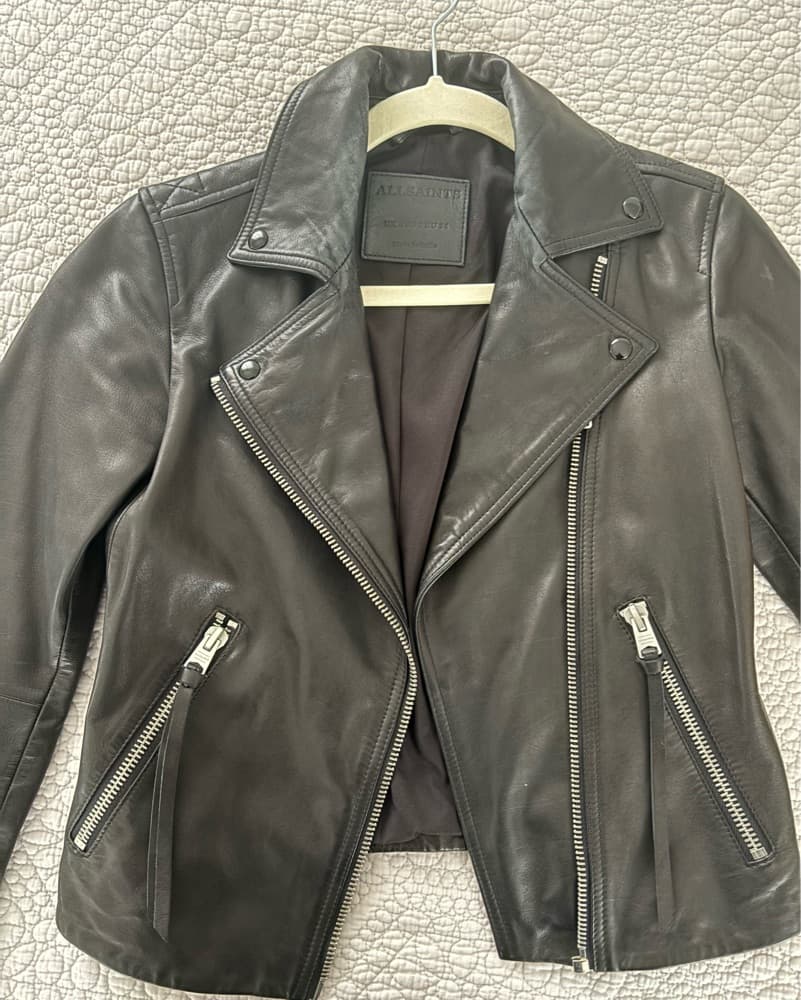 ALLSAINTS Black Leather Jacket  - Image 1