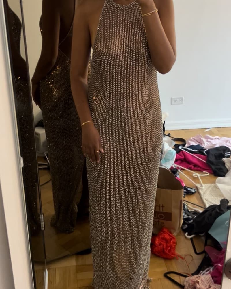 Retrofete Sparkling Halter Maxi Dress - Image 5