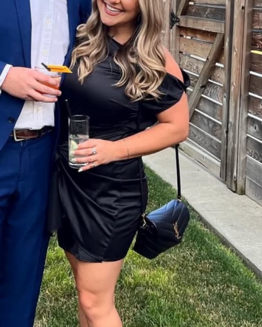 Black Satin Dress - Image 2