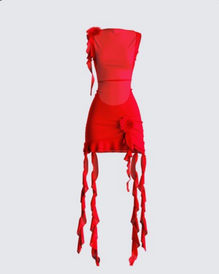 Hot Flames Flower Dress - Image 1