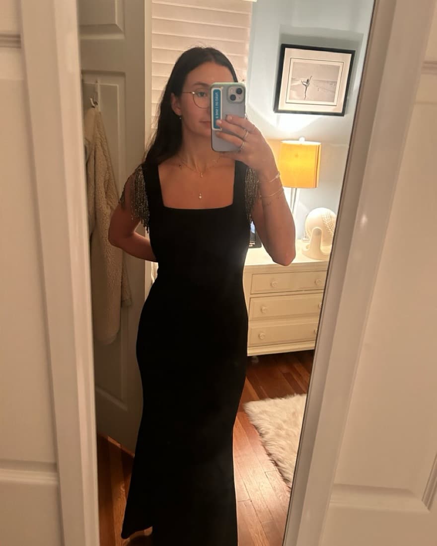 Black Formal Dress With Beading - Image 4