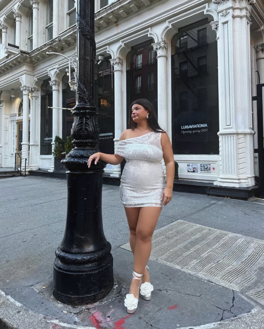 Asymmetrical Sequin Dress - Image 2