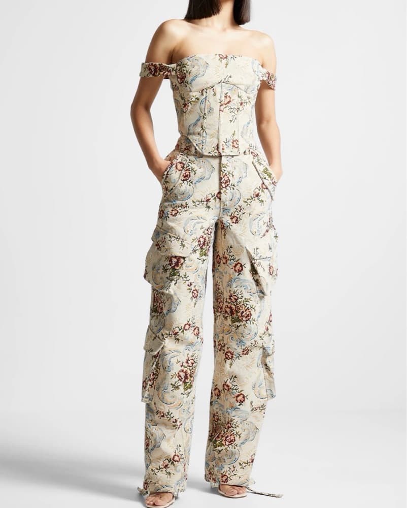 Maniere De Voir Jacquard Corset Top - Image 5
