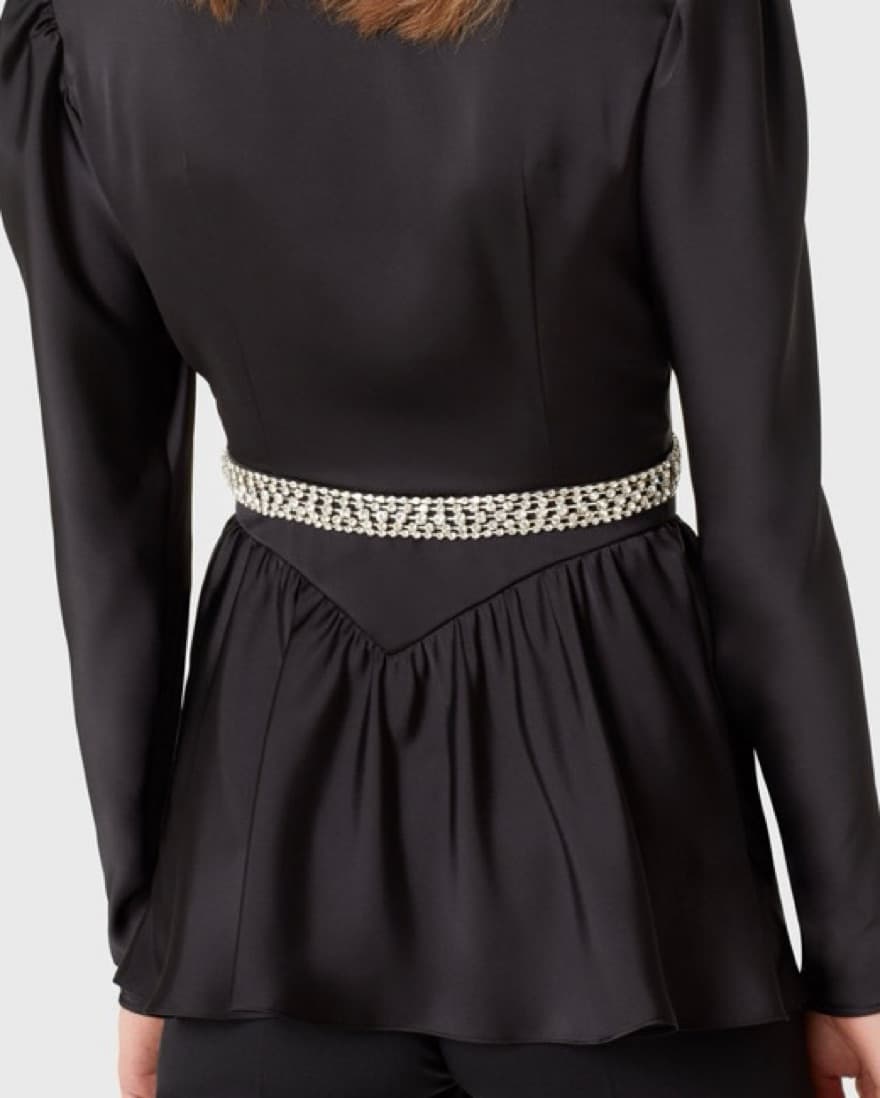 Paco Rabanne Satin Top W/ Crystals - Image 2