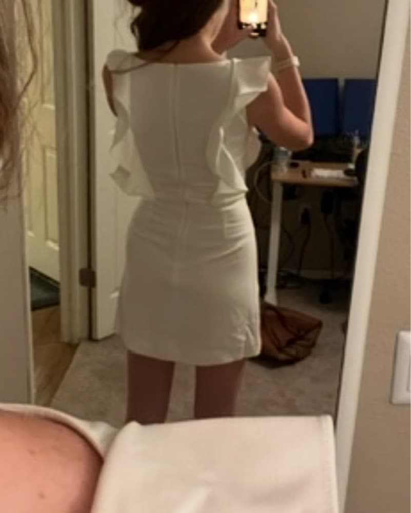 Elegant White Ruffle Dress - Image 2