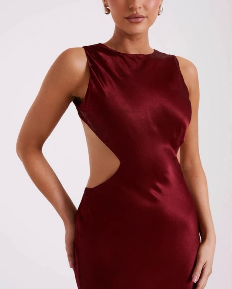 Electra Satin Cut Out Maxi Dress  - Image 2