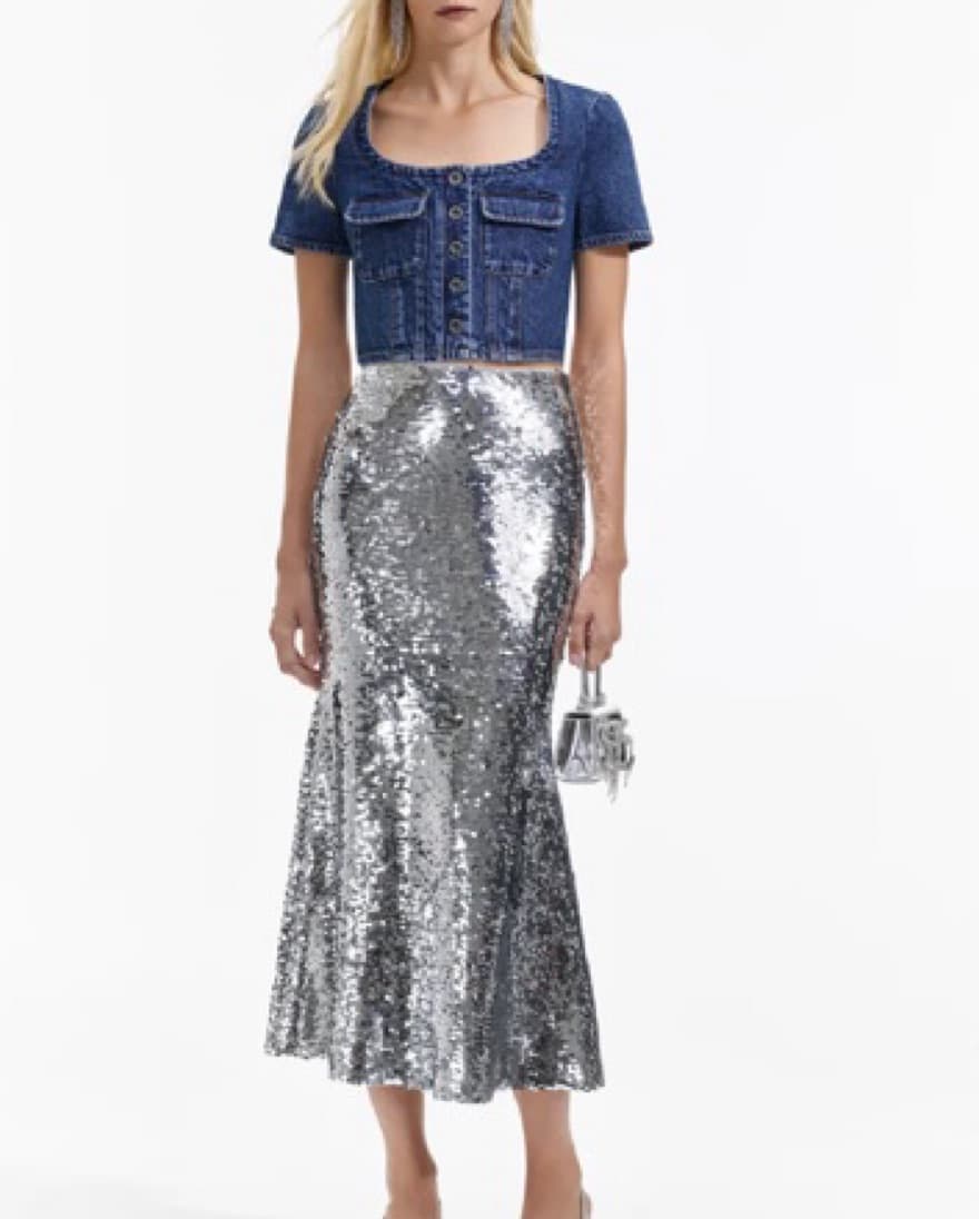 Self Portrait Sequin Skirt - Image 1