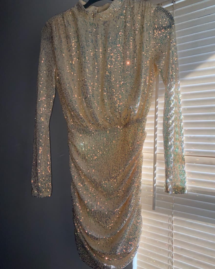 In the Style Sequin Open back Mini Dress - Image 5