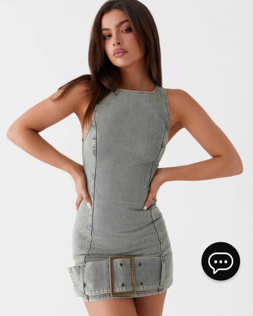 Peppermayo Dark Matter Mini Denim Dress - Image 5