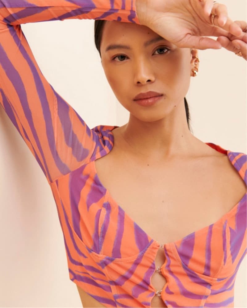 Vibrant Zebra Print Crop Top - Image 3